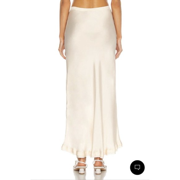 JONATHAN SIMKHAI STANDARD Karter Skirt Sandstone Cream Long S NWT $265 - Picture 4 of 10